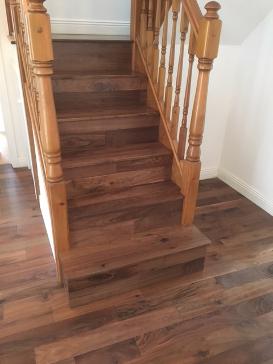 Solid walnut staircase